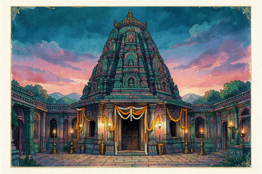 A Hindu temple tower